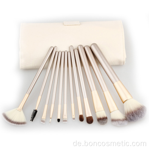 12 Stück Private Label Make-up Pinsel mit Brieftasche